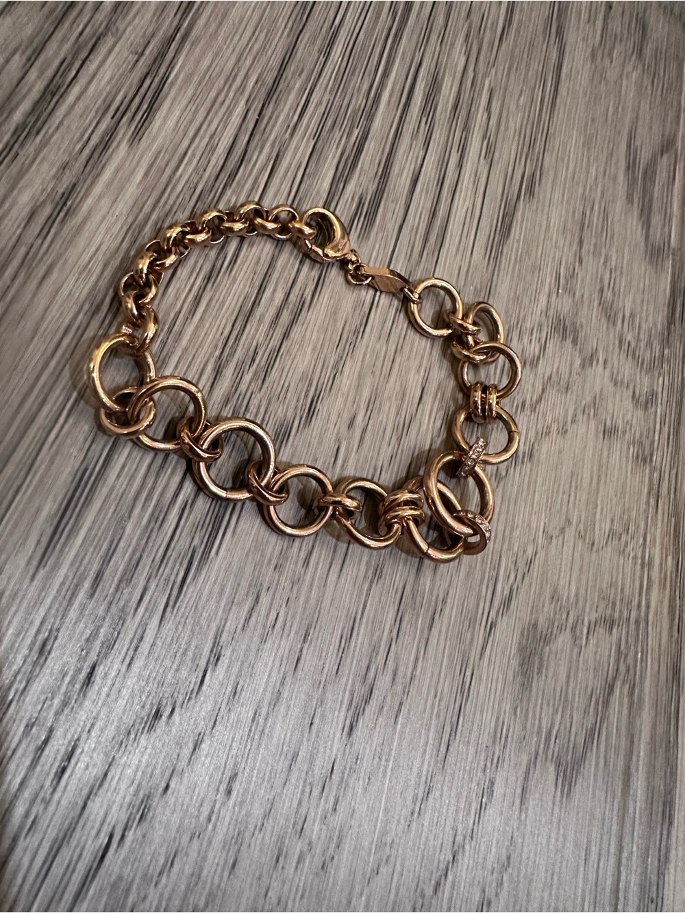 Fossil Rose Gold Interlocking Link Bracelet